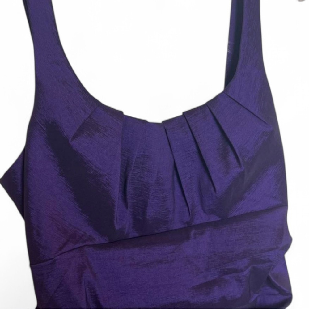 Midi Purple Metallic Ruched Dress Whimsy FairyCore Gothcore Y2k Size 12